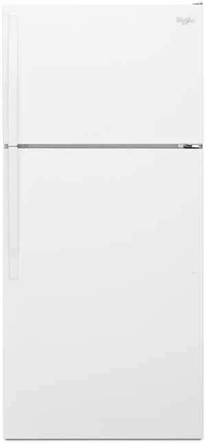 Front view of Whirlpool WRT314TFDW top freezer refrigerator 