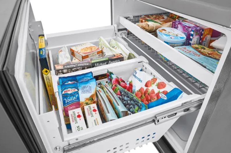 Frigidaire Gallery freezer drawer with shelves