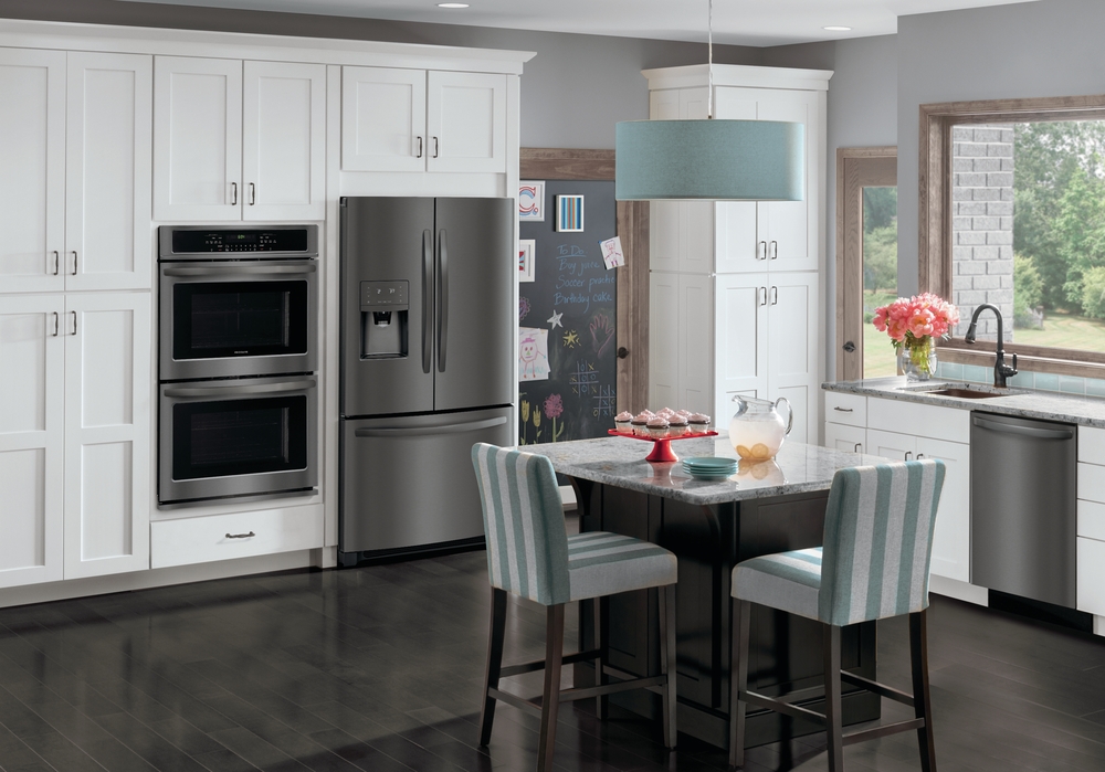 modern kitchen with Frigidiare fridge