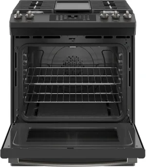 GE 30in Black Slate Slide In Convection Gas Range