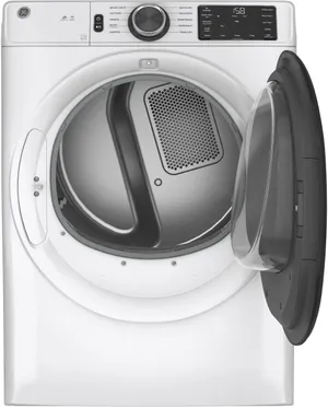 GE White Smart Front Load Electric Dryer