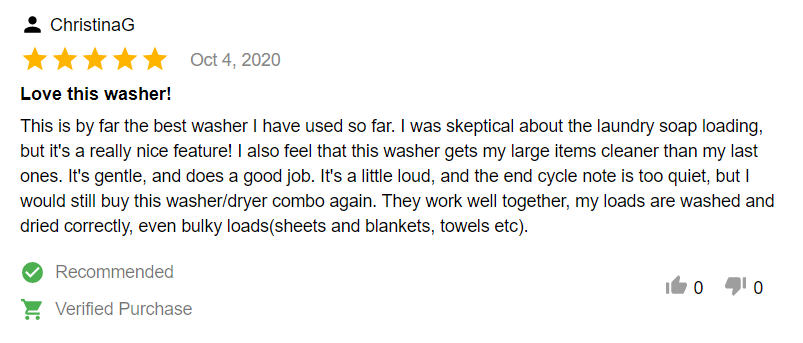 review of WFW6620HW: “I would still buy this washer/dryer combo again”