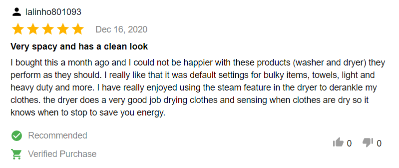 review of WFW6620HW: “It knows when to stop to save you energy”