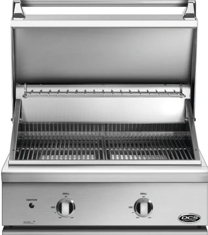 DCS grill with open lid