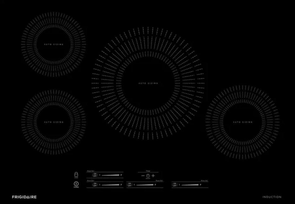 close-up of Frigidaire induction cooktop 