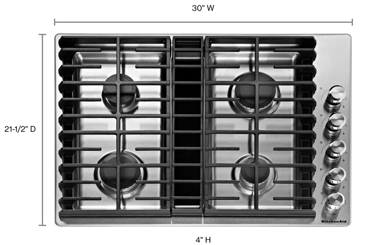 gas cooktop with continuous grates