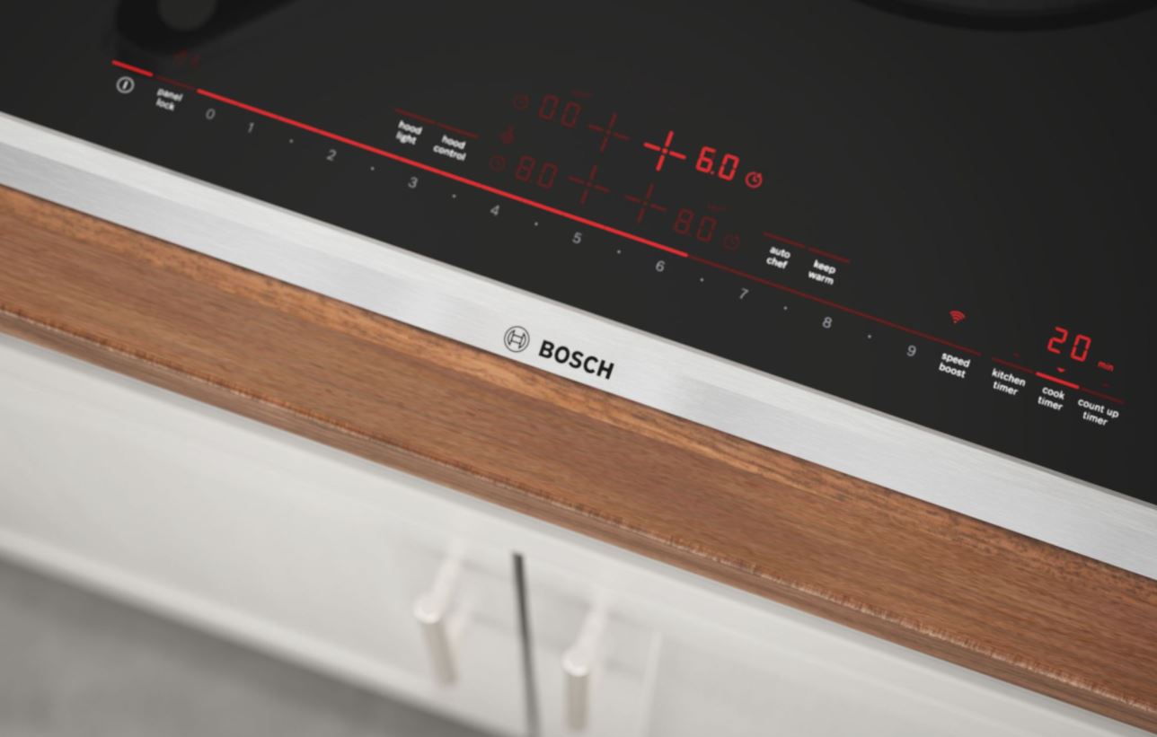 close-up of Bosch induction cooktop