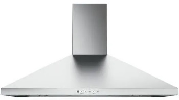 Front view of the GE JVW5361SJSS 36” range hood 
