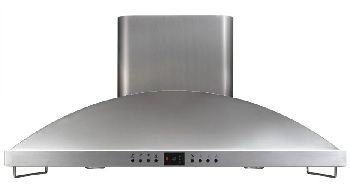 Front view of the Monogram ZV1050SFSS 42” range hood 
