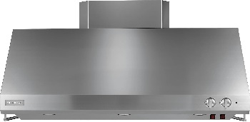 Front view of the Monogram ZV48SSJSS 48” range hood 