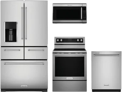 KitchenAid 4 Piece Stainless Steel Kitchen Appliance Package