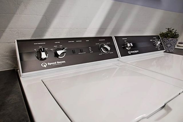 front view of a speed queen washer and dryer