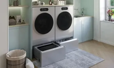 LG Signature Brushed Platinum Steel Front Load Washer