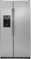 Front view of the GE GZS22DSJSS refrigerator 