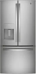 Front view of the GE GYE18JYLFS refrigerator 