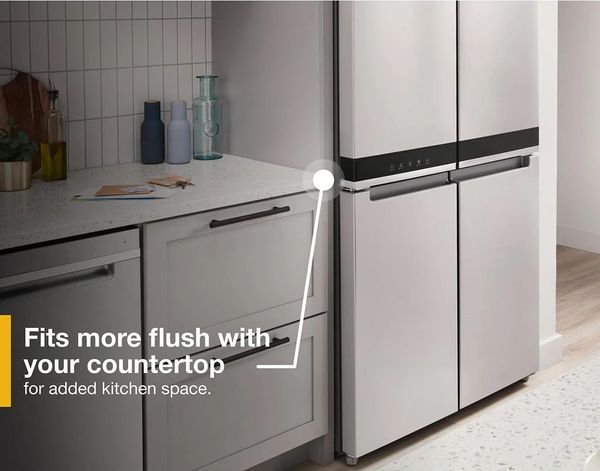 A graphic describing the depth of the Whirlpool WRQA59CNKZ refrigerator 