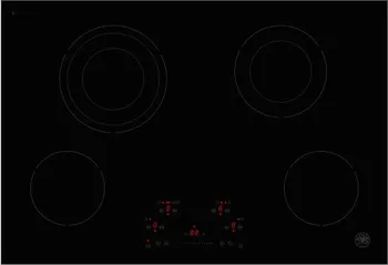 Overhead view of the Bertazzoni Professional Series Nero Touch PE244CER electric cooktop 