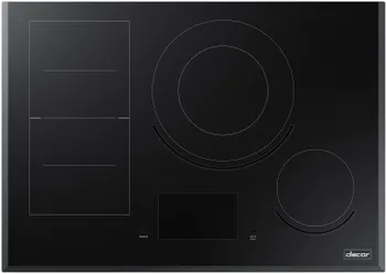 Overhead view of the Dacor Contemporary collection DTI30M977BB induction cooktop 