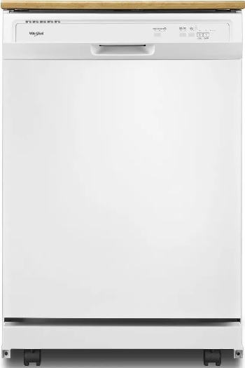 Front view of the Whirlpool WDP370PAHW portable dishwasher 