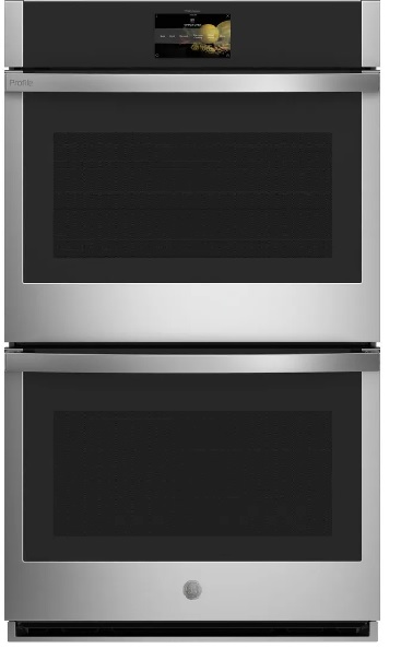 Front view of the GE Profile PTD7000SNSS double wall oven 