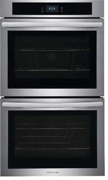 Front view of the Frigidaire FCWD2727AS double wall oven 