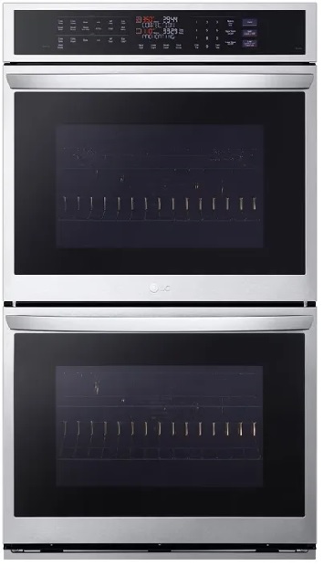 Front view of the LG WDEP9427F double wall oven 