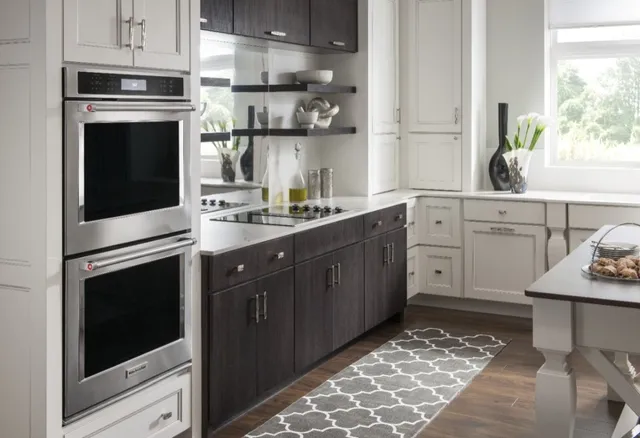 The KitchenAid KODE500ESS double wall oven in a modern kitchen 