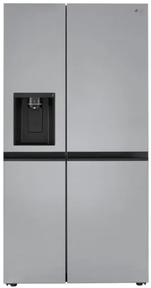 Front view of the LG LRSXC2306S side by side counter depth refrigerator 