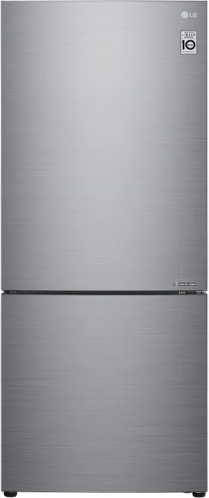 Front view of the LG LBNC15231V counter depth bottom freezer refrigerator 