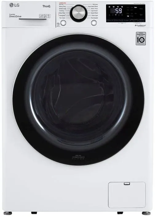 Front view of the LG WM1455HWA front load washer 