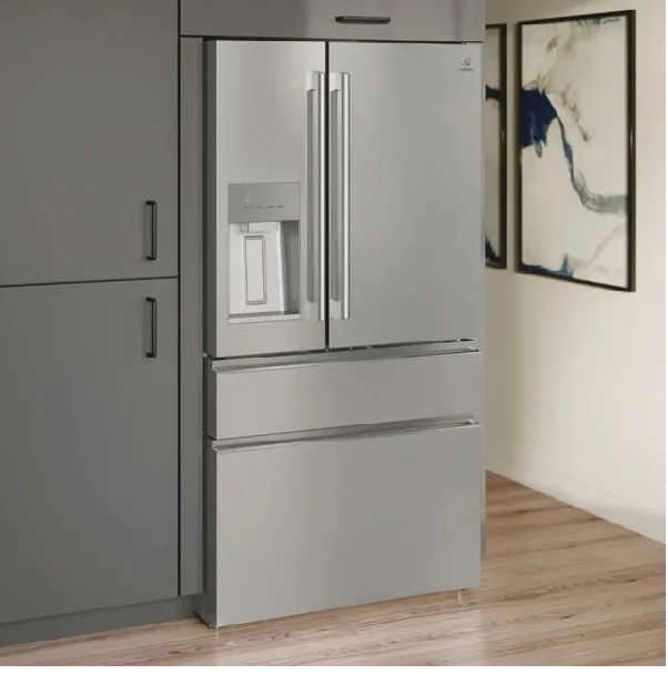 The Electrolux ERMC2295AS French door refrigerator installed in a kitchen 