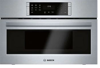 Front view of the Bosch 800 Series HMC80252UC speed oven 