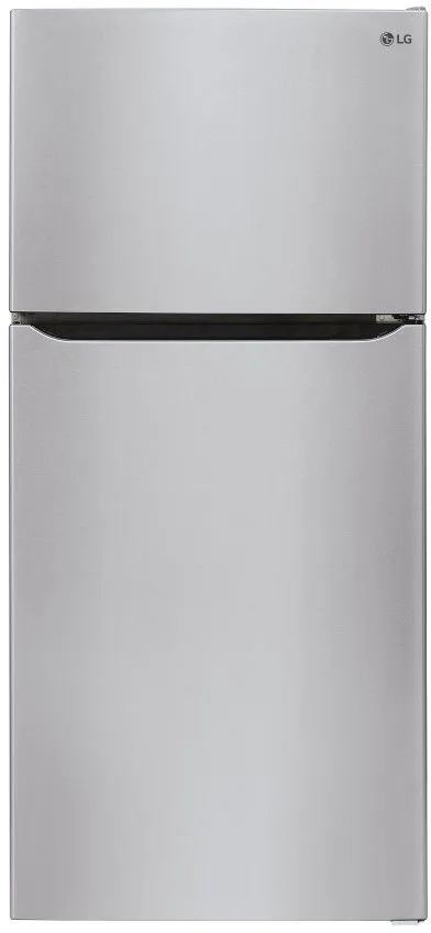 Front view of the LG LRTLS2403S top freezer refrigerator 