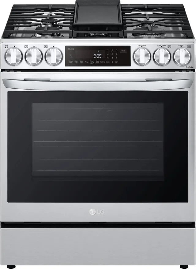 Front view of the LG LSDL6336F range 