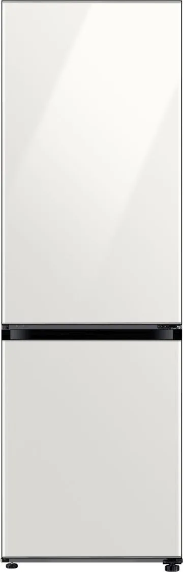 Front view of the Samsung RB12A300635 Bespoke bottom freezer refrigerator 