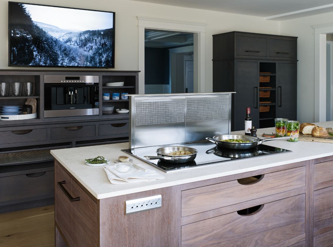 modern Wolf kitchen with downdraft hood
