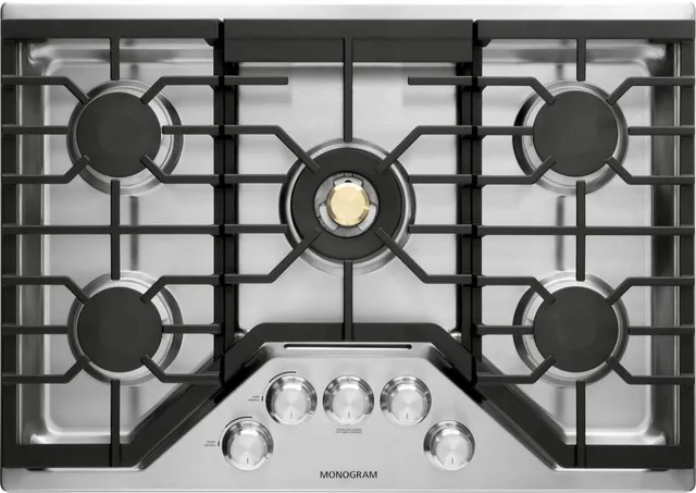Monogram 36" Stainless Steel Deep-Recessed Gas Cooktop