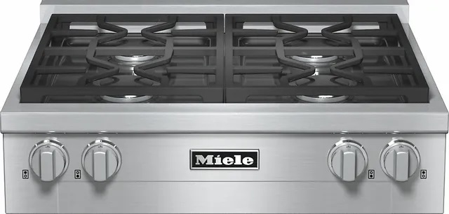 Miele 30” Clean Steel Gas Rangetop