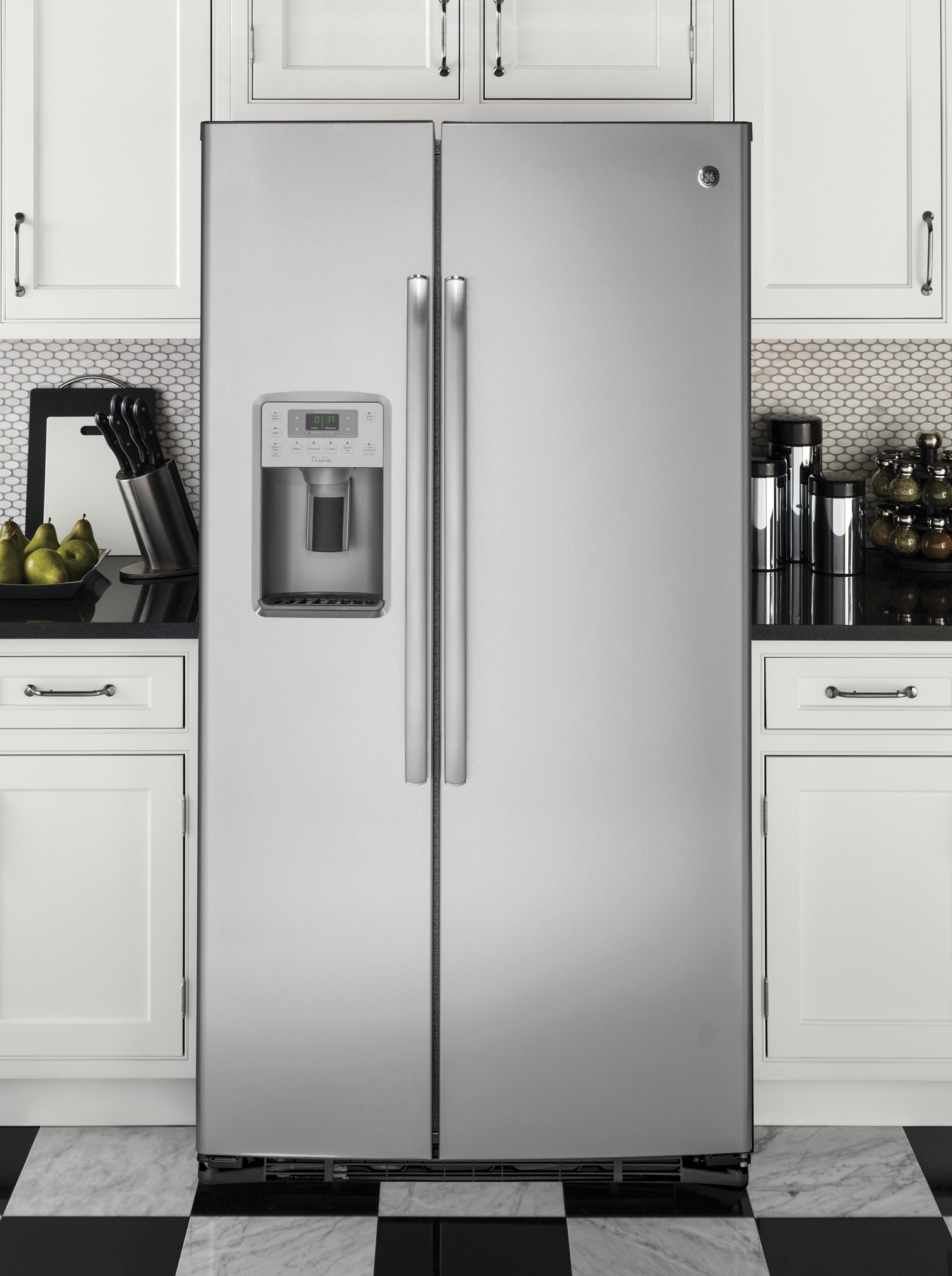 product image of LG stainless-steel French-door fridge