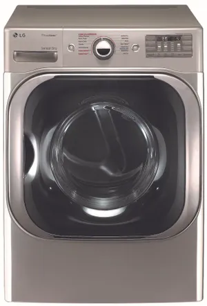 front view of the LG 9.0 Cu. Ft. Graphite Steel Front Load Gas Dryer