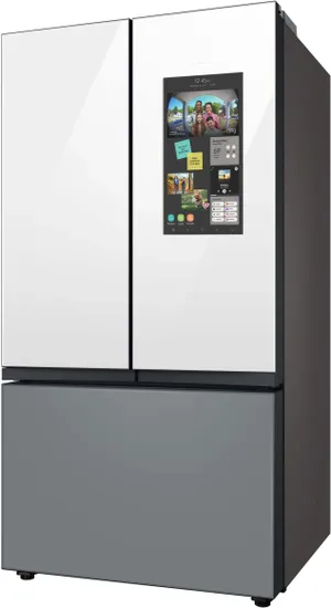 Samsung Bespoke Mate Gray/White Glass French Door Refrigerator