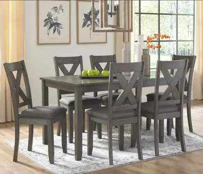 Signature Design Ashley Caitbrook 7 Piece Antiqued Gray Dining Set
