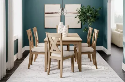 Singature Design Sanbriar 7 Piece Light Brown Dining Table Set