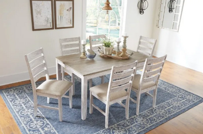 Signatured Design Skempton 7 Piece Light Brownwhite Counter Height Dining Set