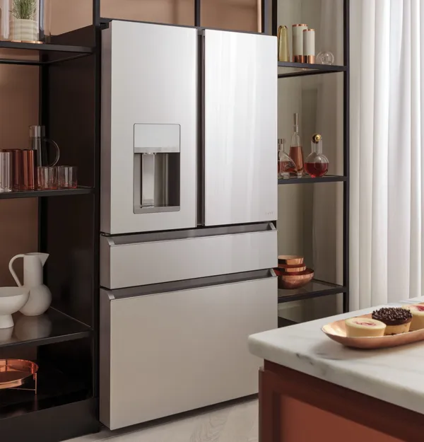 The Café CVE28DM5NS5 refrigerator in a kitchen 