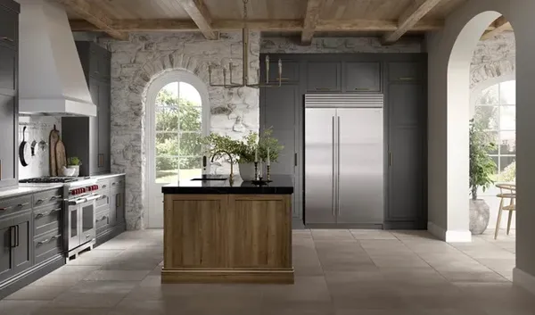 The Sub-Zero Classic Series side by side refrigerator in a high-end kitchen 