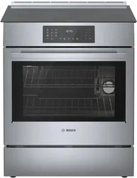 Front view of the Bosch 800 Series HII8057U induction range 