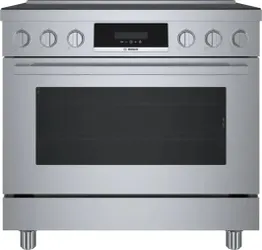 Front view of the Bosch 800 Series HIS8655U induction range 