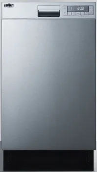Front view of the Summit DW18SS4 dishwasher 