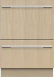 Front view of the Fisher & Paykel DD24DTI9 N dishwasher drawers 